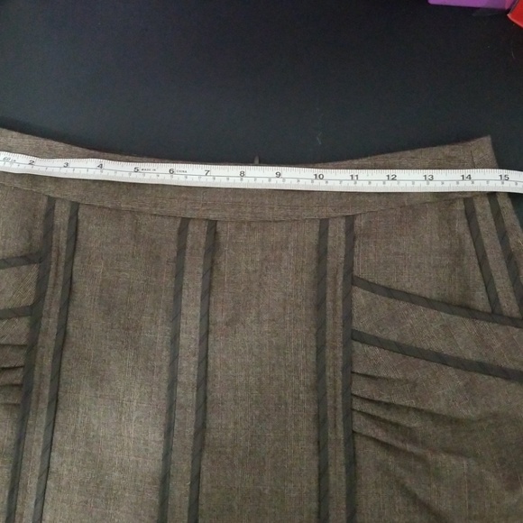 Beth Bowley brown 100% wool lined a-line skirt - Picture 8 of 8